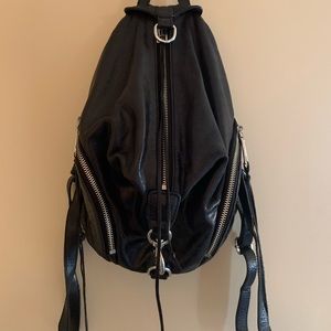 Rebecca Minkoff black leather mini Julian backpack